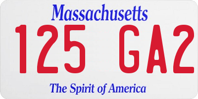 MA license plate 125GA2