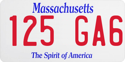 MA license plate 125GA6