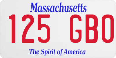 MA license plate 125GB0