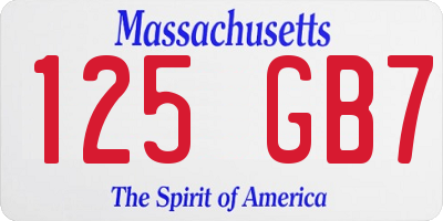MA license plate 125GB7