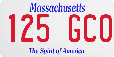 MA license plate 125GC0