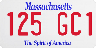 MA license plate 125GC1