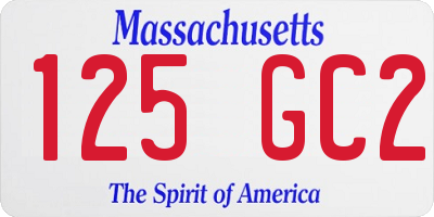 MA license plate 125GC2