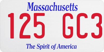 MA license plate 125GC3