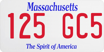 MA license plate 125GC5
