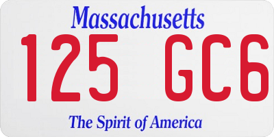 MA license plate 125GC6
