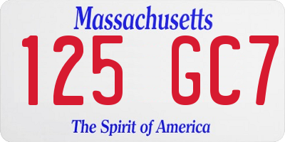 MA license plate 125GC7