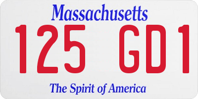 MA license plate 125GD1