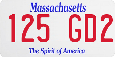 MA license plate 125GD2