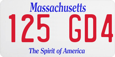 MA license plate 125GD4