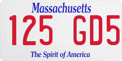 MA license plate 125GD5