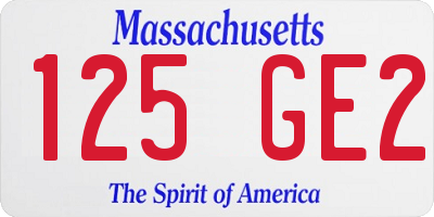 MA license plate 125GE2