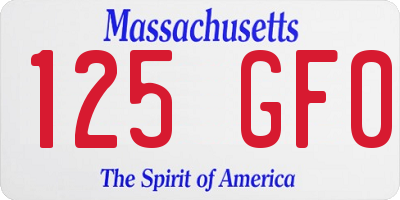 MA license plate 125GF0