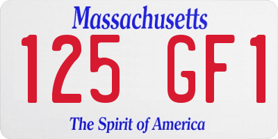 MA license plate 125GF1