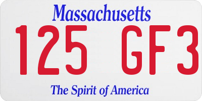 MA license plate 125GF3