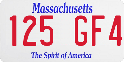 MA license plate 125GF4