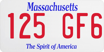 MA license plate 125GF6