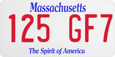 MA license plate 125GF7
