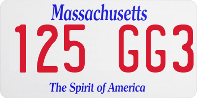 MA license plate 125GG3