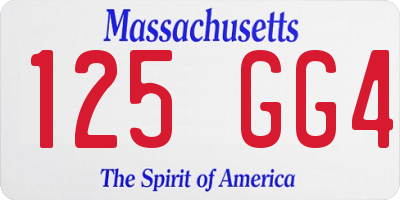 MA license plate 125GG4