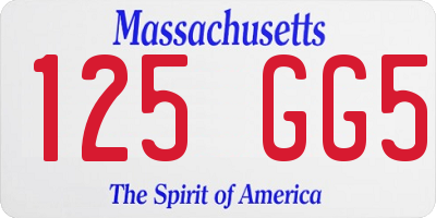 MA license plate 125GG5