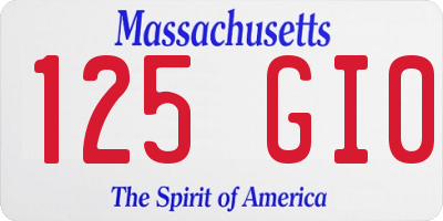 MA license plate 125GI0