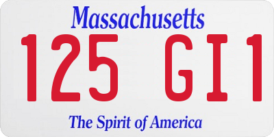 MA license plate 125GI1