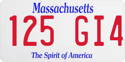 MA license plate 125GI4