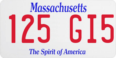 MA license plate 125GI5