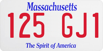 MA license plate 125GJ1