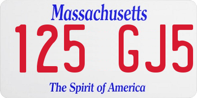 MA license plate 125GJ5