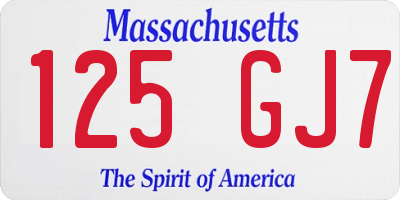 MA license plate 125GJ7