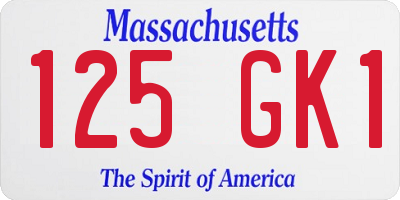 MA license plate 125GK1