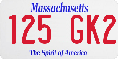 MA license plate 125GK2