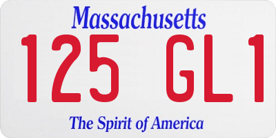MA license plate 125GL1