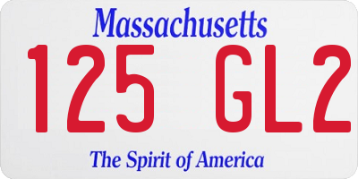 MA license plate 125GL2
