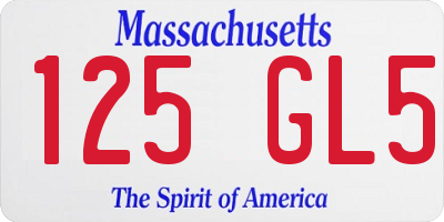 MA license plate 125GL5