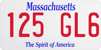 MA license plate 125GL6