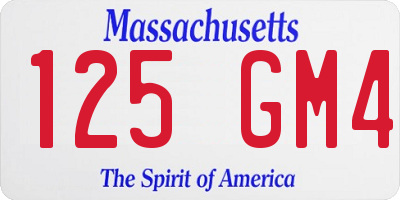 MA license plate 125GM4