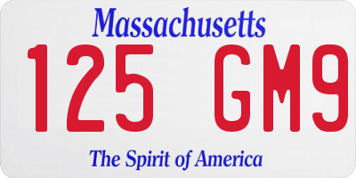 MA license plate 125GM9