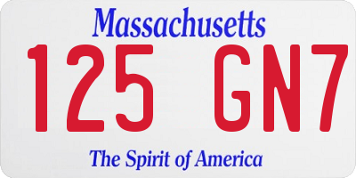 MA license plate 125GN7