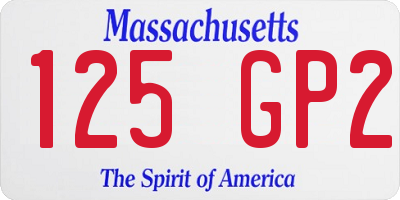 MA license plate 125GP2