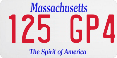 MA license plate 125GP4