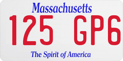 MA license plate 125GP6