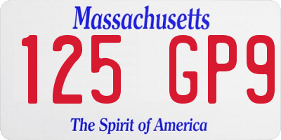 MA license plate 125GP9