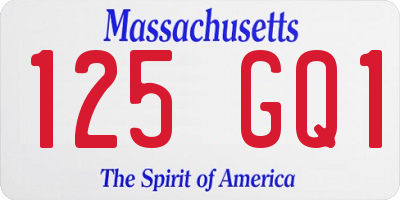 MA license plate 125GQ1