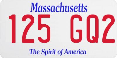 MA license plate 125GQ2