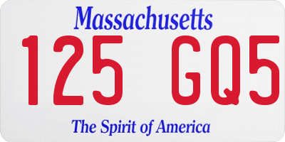 MA license plate 125GQ5