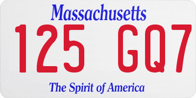MA license plate 125GQ7