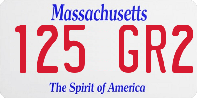 MA license plate 125GR2